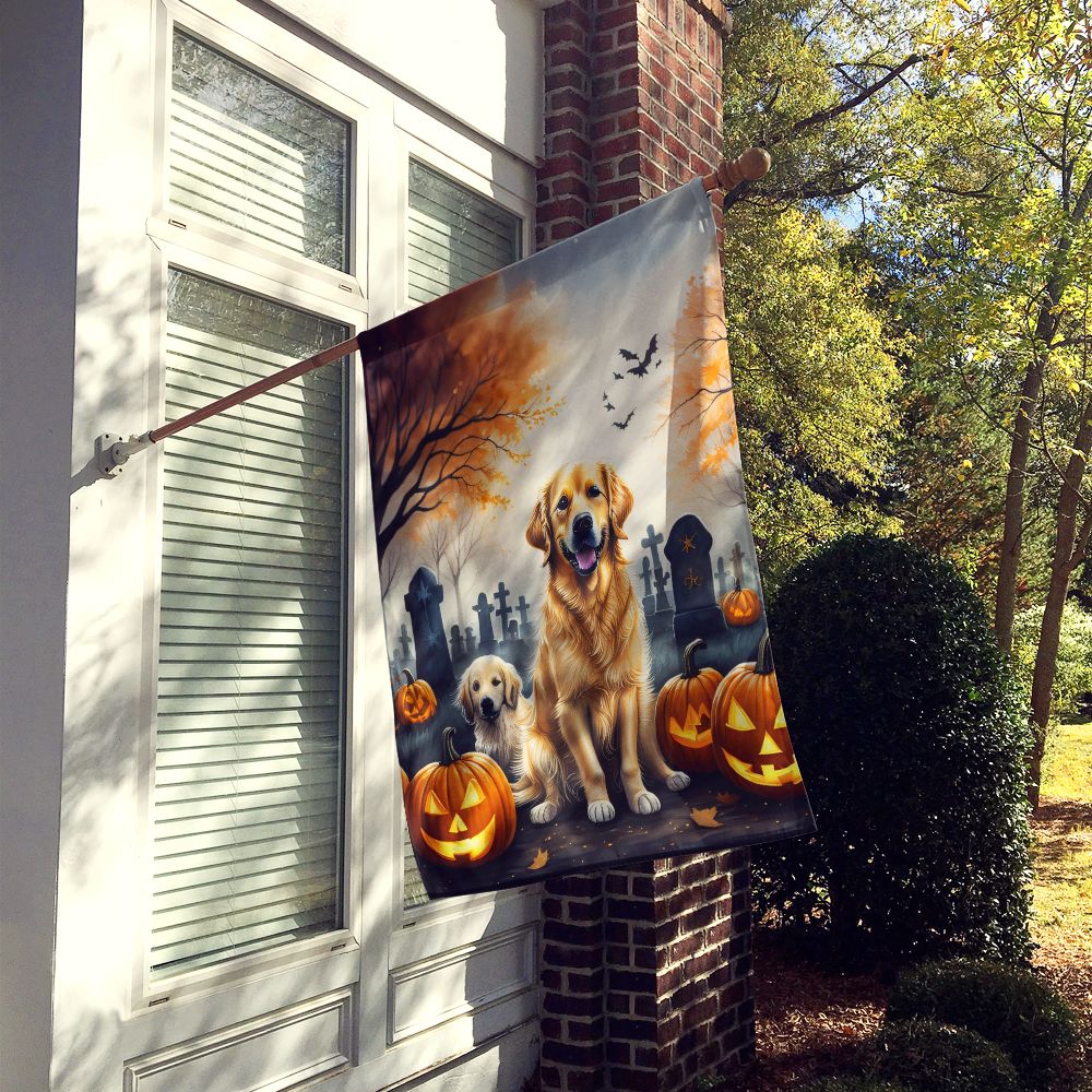 Golden Retriever Spooky Halloween House Flag House-Size Decorative Flag