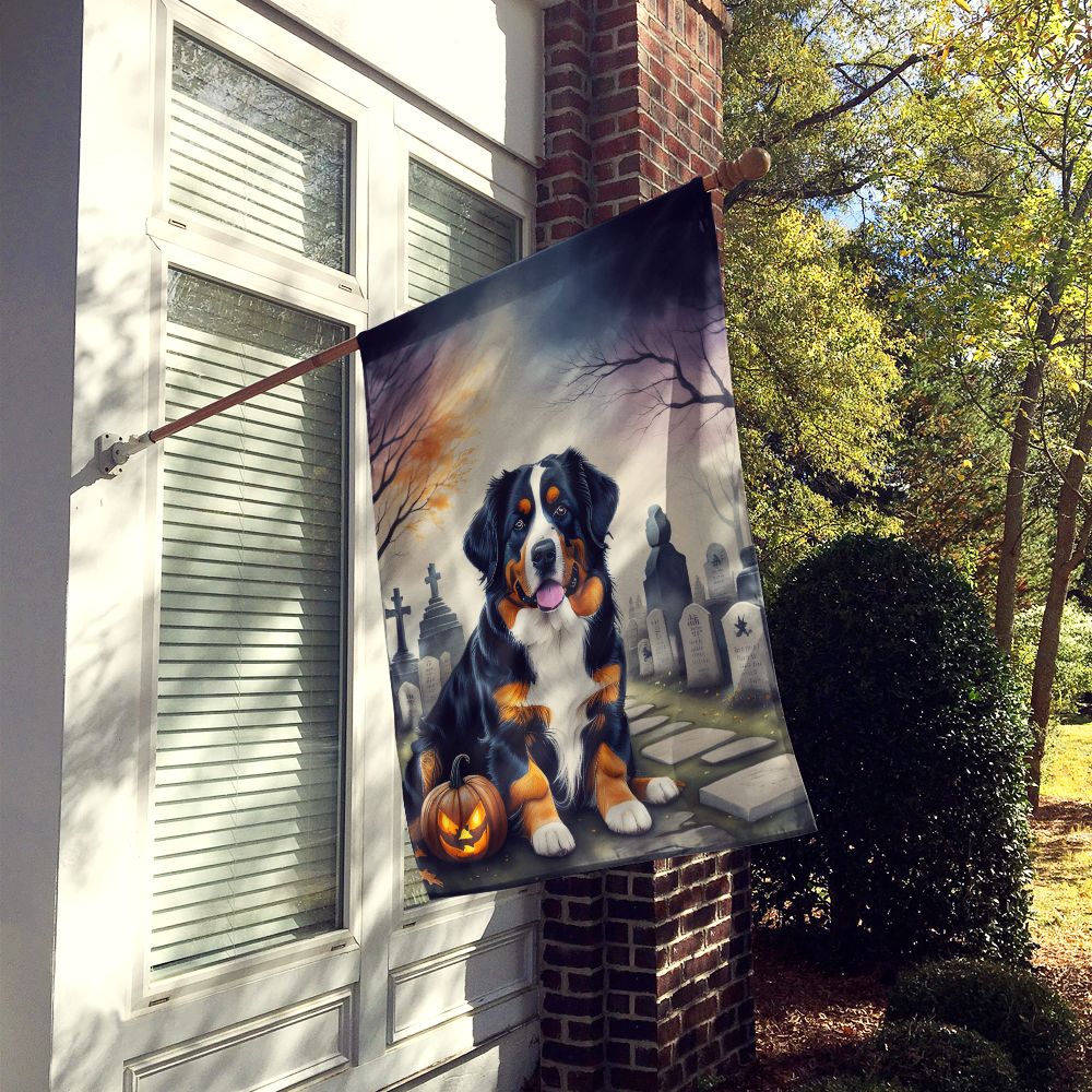 Bernese Mountain Dog Spooky Halloween House Flag House-Size Decorative Flag