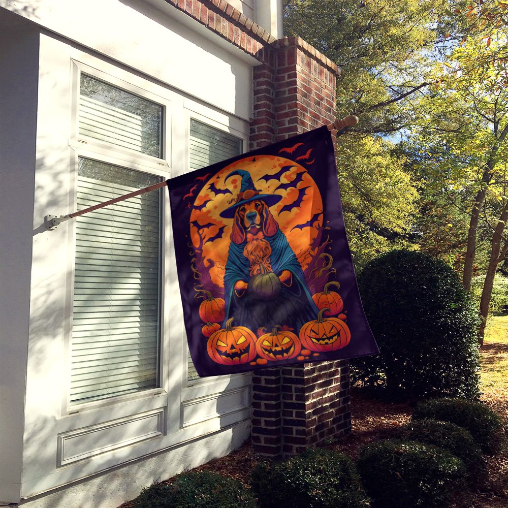 Bloodhound Witchy Halloween House Flag House-Size Decorative Flag