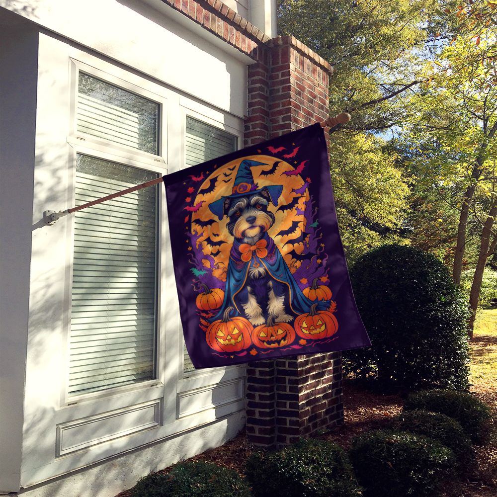 Schnauzer Witchy Halloween House Flag House-Size Decorative Flag