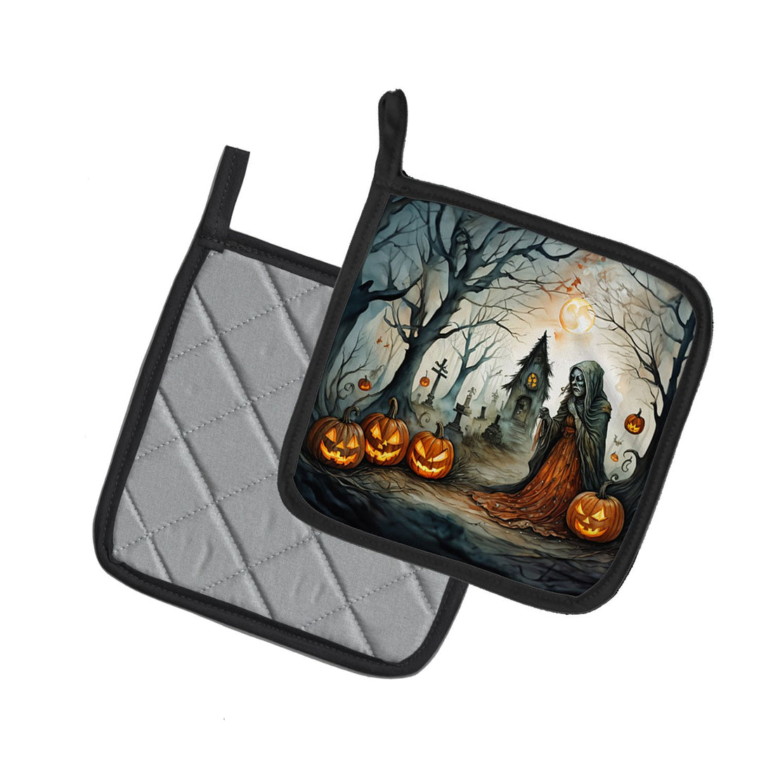 The Weeping Woman Spooky Halloween Pot Holder Set 7.5 x 7.5 in