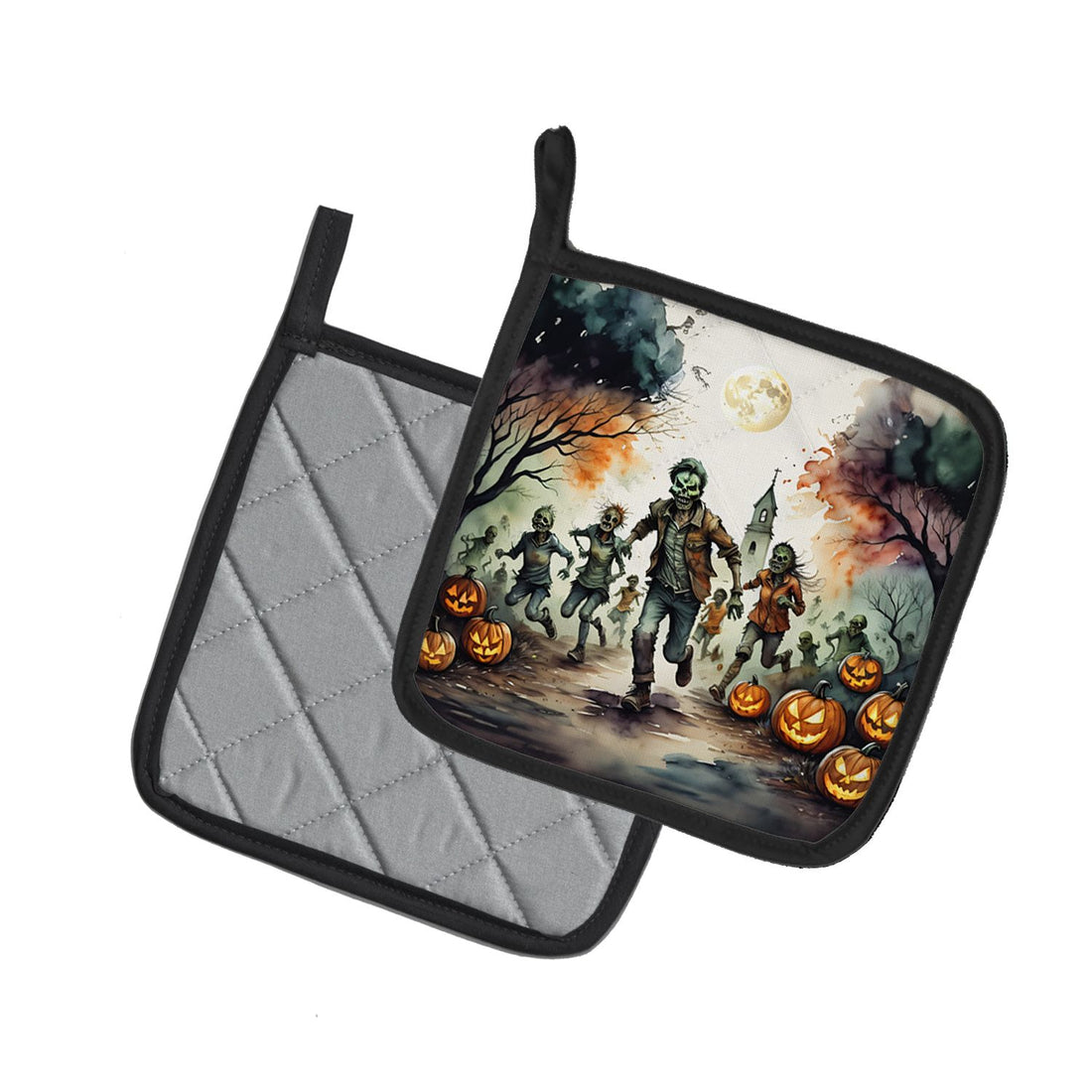 Zombies Spooky Halloween Pot Holder Set 7.5 x 7.5 in