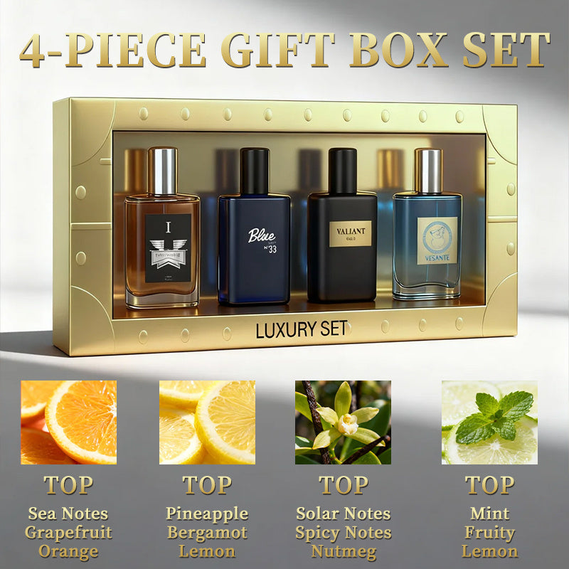 4-Piece men's Perfume Gift Set (0.68oz Each ) - 4Long-Lasting Fruity aroma & Fresh Scents, The Perfect Holiday, Date & Party Gift