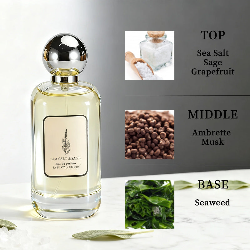 3.4 fl oz Women's Eau De Parfum - Long lasting Fragrance,Salt,Sage&Grapefruit , very suitable for dating, daily life, parties, gifts - product view 2