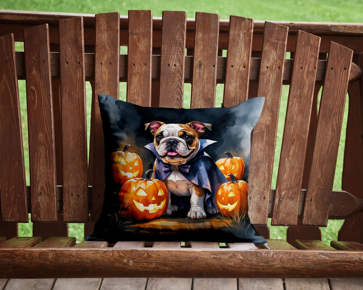 English Bulldog Puppy Halloween Throw Pillow Indoor/Outdoor Decorative Throw Pillow, 14 x 14 in - product view 4