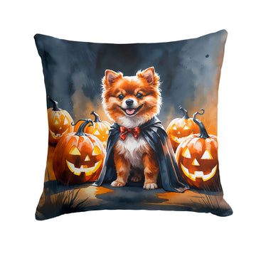 Pomeranian Puppy Halloween Throw Pillow Indoor/Outdoor Decorative Throw Pillow, 14 x 14 in