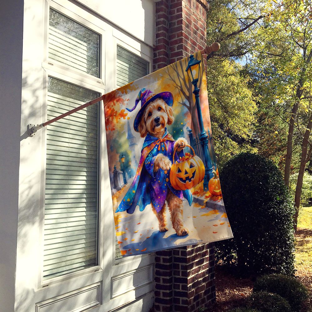 Goldendoodle Halloween Trick or Treat House Flag House-Size Decorative Flag - product view 2