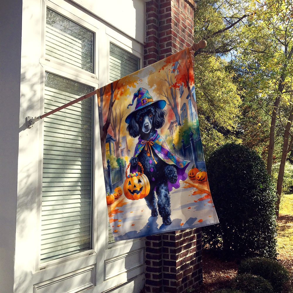 Black Poodle Halloween Trick or Treat House Flag House-Size Decorative Flag - product view 2