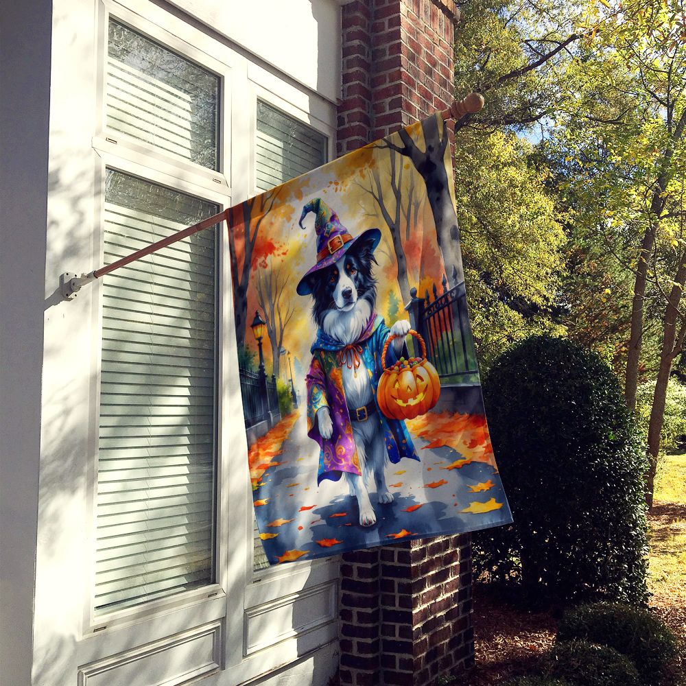 Border Collie Halloween Trick or Treat House Flag House-Size Decorative Flag