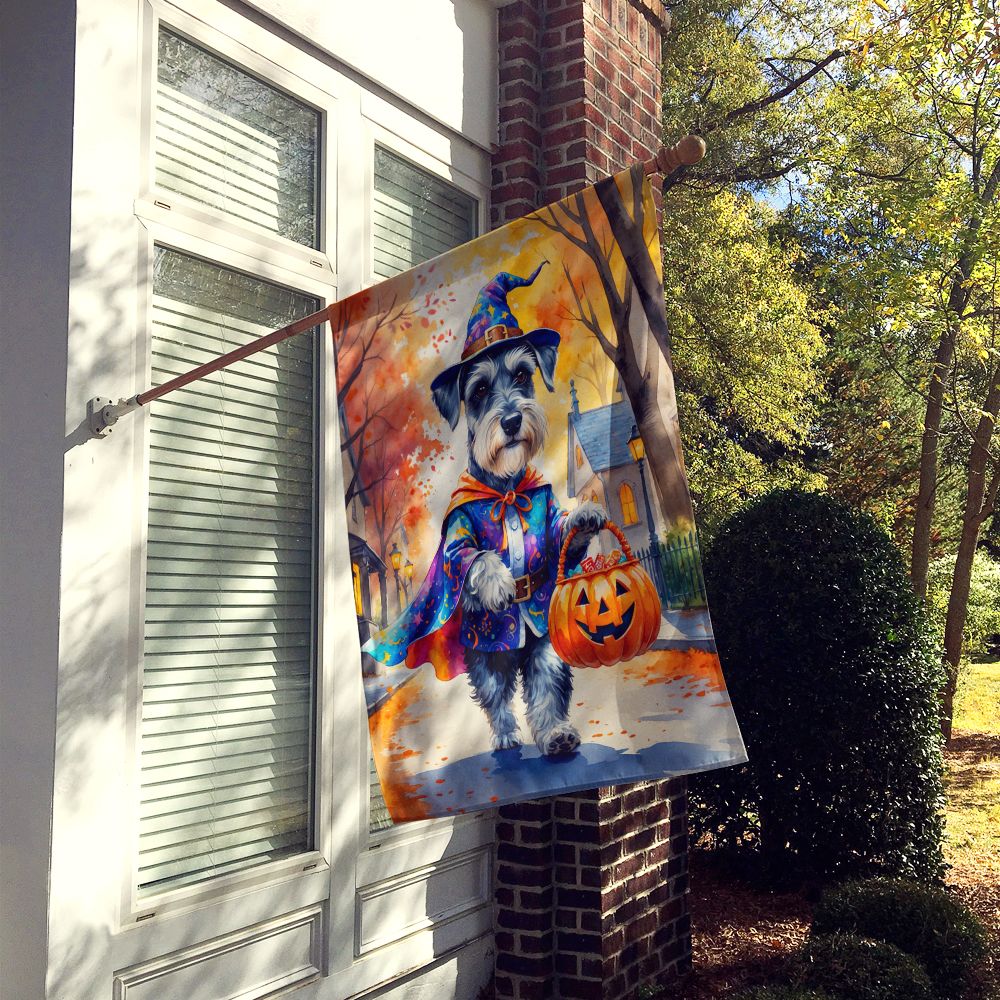 Schnauzer Halloween Trick or Treat House Flag House-Size Decorative Flag