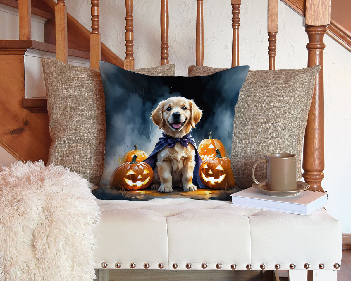 Golden Retriever Puppy Halloween Throw Pillow Indoor/Outdoor Decorative Throw Pillow, 14 x 14 in - product view 5